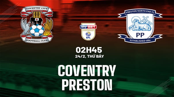 Coventry vs Preston 2h45 ngày 24/2 (Hạng nhất Anh 2023/24) Cả hai đội đều nằm trong nhóm cạnh tranh quyết liệt cho suất tham dự vòng playoff tranh tấm vé cuối cùng lên chơi ở Premier League mùa sau (dành cho các CLB xếp từ hạng 3 đến hạng 6 chung cuộc ở Champioship). Với Coventry City, kịch bản mùa trước dường như đang được tái hiện. Hãy đến iBet1668 soi kèo bóng đá để biết thêm thông tin nhé .