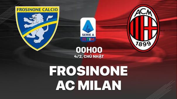 Nhận định bóng đá trận Frosinone vs AC Milan diễn ra vào lúc 00h00 ngày 4/2 ở vòng 23 Serie A. phân tích thông tin lực lượng, đội hình dự kiến, soi kèo nhà cái, dự đoán tỉ số. Hãy đến iBet1668 soi kèo bóng đá để biết thêm thông tin nhé .